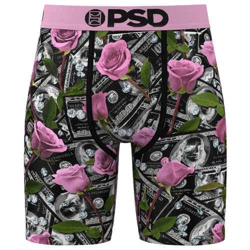 

PSD Mens PSD Cash & Roses Pink Underwear - Mens Pink/Black/Green Size M