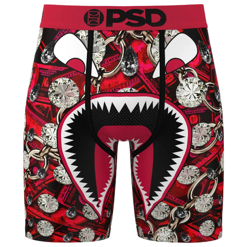 

PSD Mens PSD WF Red Cash Underwear - Mens Red/Silver/White Size L