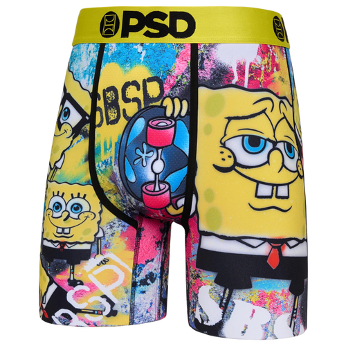 Shop Psd Mens  Spongebob Squarepants Underwear In Yellow/black/pink