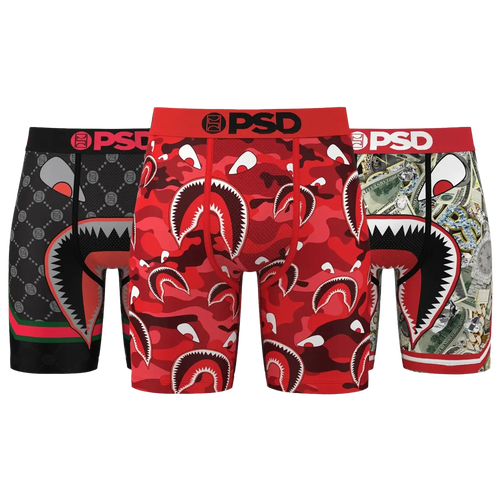Psd Mens  Wf 3 Pack Underwear In Red