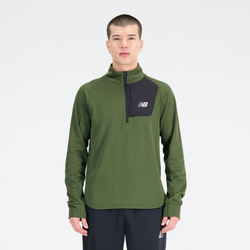 Men's - New Balance Heat Grid Half Zip  - Green/Green