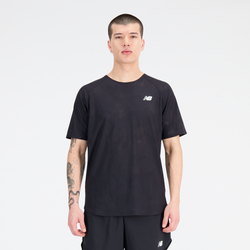 Men's - New Balance Q Speed Jaquard S/S T-Shirt  - Black/Black