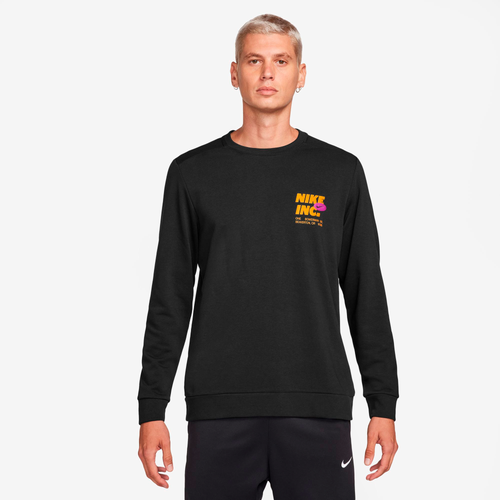 Nike Mens Dri FIT Fleece Long Sleeved Graphic Crew Mens Black Multi Size M