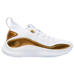 Boys' Grade School - Under Armour Curry 8 - White/White/Met Gold