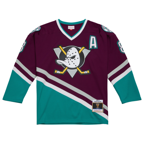 

Mitchell & Ness Mens Teemu Selanne Mitchell & Ness Ducks 1996 Jersey - Mens Purple/Purple Size M