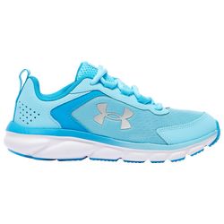 Girls' Grade School - Under Armour Assert 9 - White/Metallic Silver/Cool Blue Sky