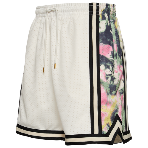 Lckr Mens  Blocked Mesh Shorts In White/multi