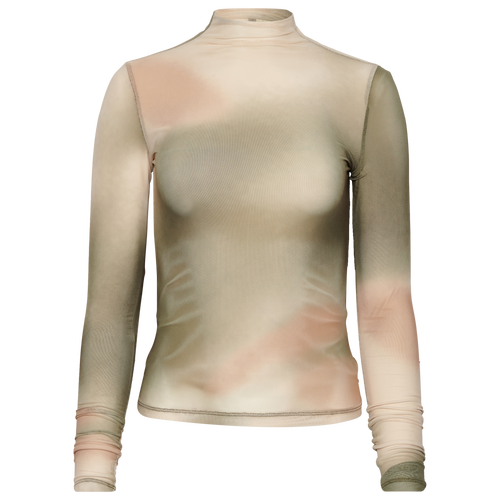 

Cozi Womens Cozi Susie Mesh Top - Womens Tan Size L