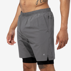 Men's - Eastbay Marathon 7" Shorts with 9" Extended Boxer Brief - Castle Rock Grey