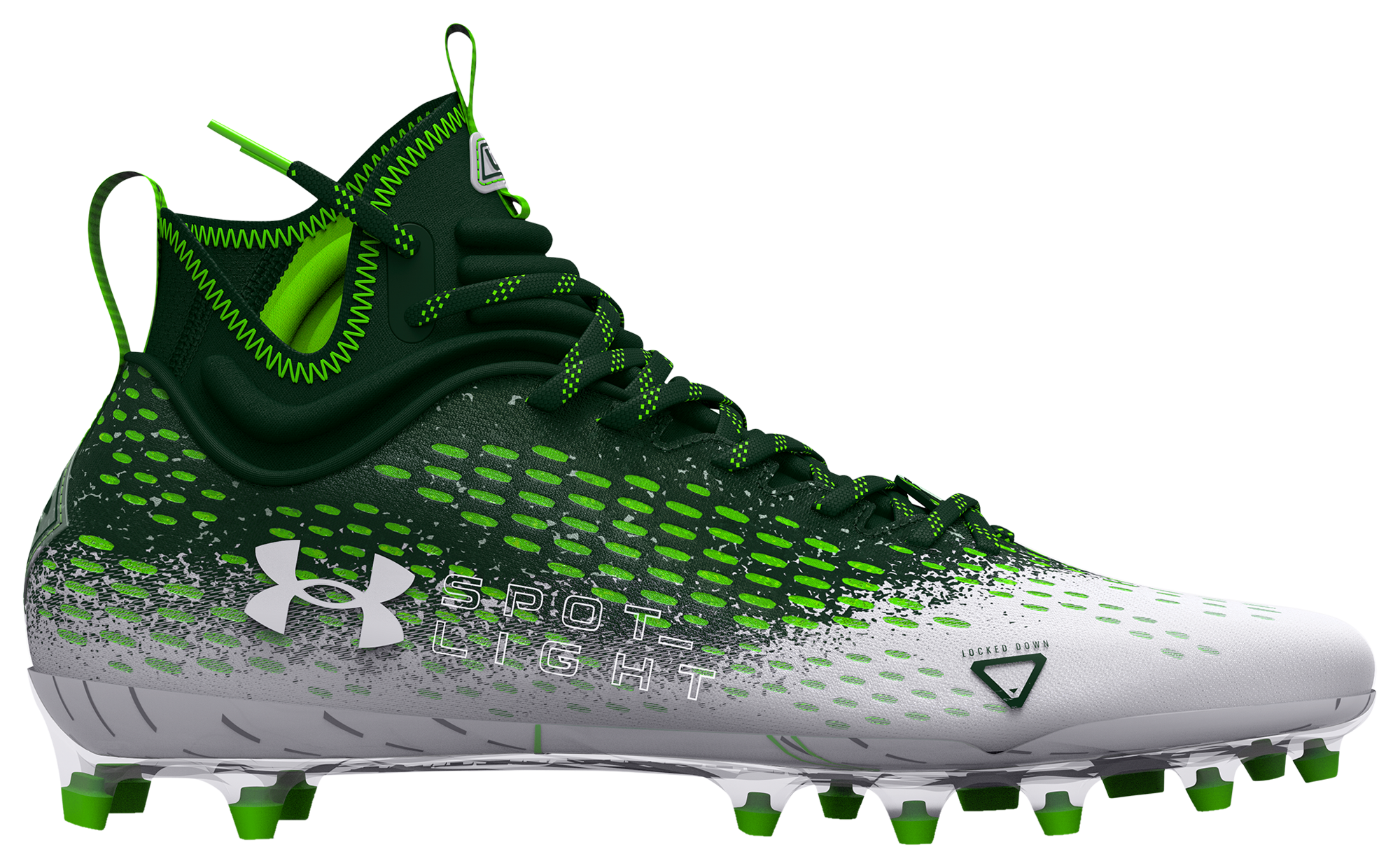 Under Armour UA Mens Spotlight Lux LE Drip Football Cleats Aqua Sz