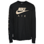 Nike Futura Long Sleeve T-Shirt - Men's Black/Gold