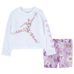 Girls' Toddler - Jordan Flower Bike Shorts Set - Arctic Pink/Black
