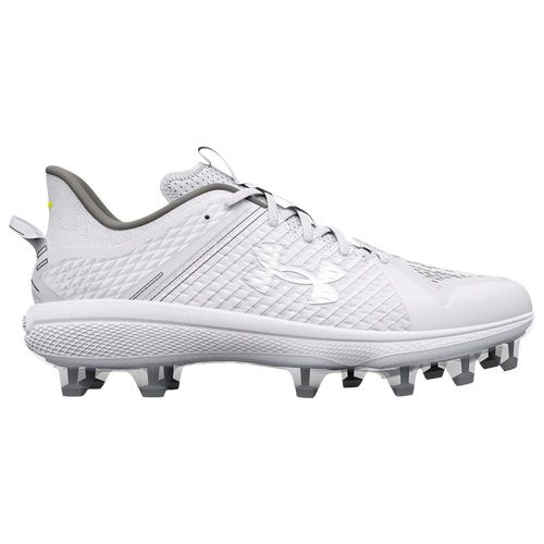 

Under Armour Mens Under Armour Yard Low MT TPU- - Mens Baseball Shoes White/White/Metallic Silver Size 12.0