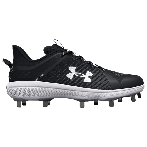 

Under Armour Mens Under Armour Yard Low MT - Mens Baseball Shoes Black/Black/White Size 10.0