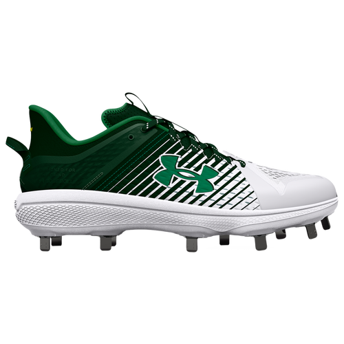 

Under Armour Mens Under Armour Yard Low MT - Mens Baseball Shoes White/White/Forest Green Size 11.5