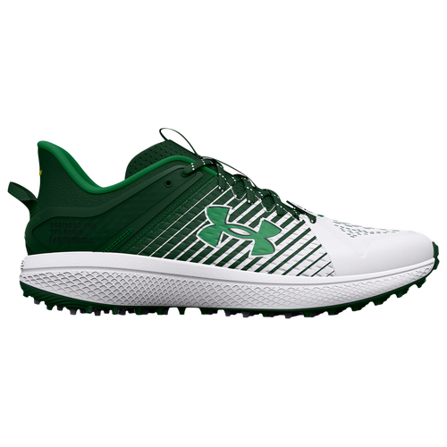 

Under Armour Mens Under Armour Yard Turf - Mens Baseball Shoes White/White/Forest Green Size 8.5