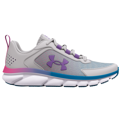 Under Armour Kids' Girls  Assert 9 Wide In Halo Gray/white/vivid Lilac