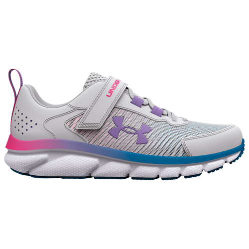 

Girls Preschool Under Armour Under Armour Assert 9 Wide AC - Girls' Preschool Running Shoe Halo Gray/White/Vivid Lilac Size 13.0