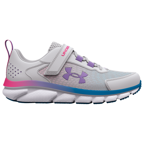 Under Armour Kids' Girls  Assert 9 Wide Ac In Halo Gray/white/vivid Lilac