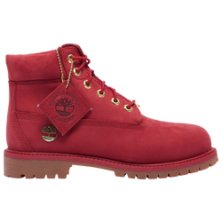 Girls' Preschool - Timberland 6" Premium Waterproof Boots - Red/Red/Gold