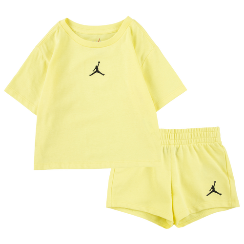 

Jordan Girls Jordan Essential Shorts Set - Girls' Toddler Light Zitron/Black Size 3T
