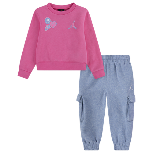 Jordan Girls   Blue Jean & Bling Pants Set In Pink