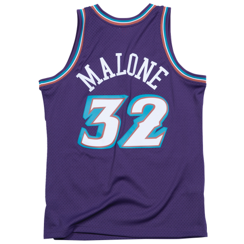 

Mitchell & Ness Mens Karl Malone Mitchell & Ness Jazz Swingman Jersey - Mens Purple Size L