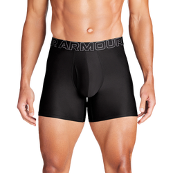 Men's - Under Armour Performance Tech Boxer Brief- Solid 6 IN 3PK - Black/Black/Black