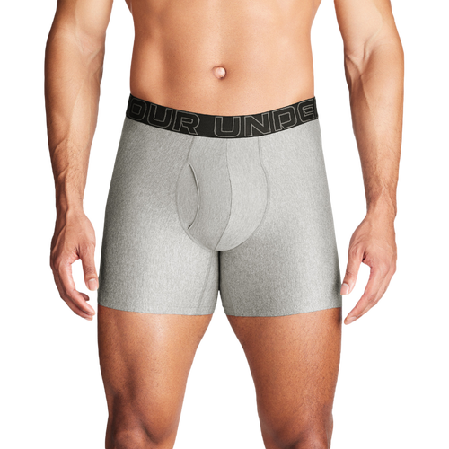  - Under Armour Performance Tech Boxer Brief- Solid 6 IN 3PK - Castlerock/Steel Black
