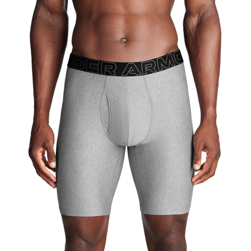 MENS - Under Armour Performance Tech Boxer Brief- Solid 9 IN 3PK - Castlerock/Steel Black
