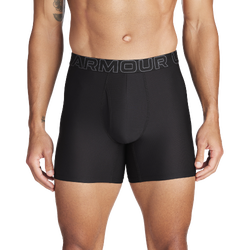Men's - Under Armour Performance Tech Mesh Boxer Brief- Solid 6IN 3PK - Black/Black/Black