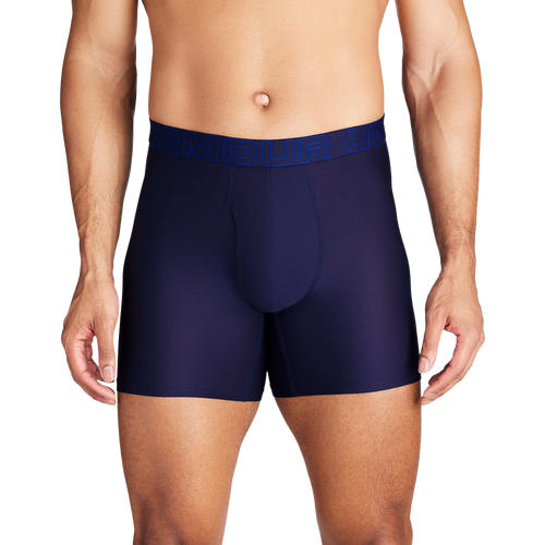 - Under Armour Performance Tech Mesh Boxer Brief- Solid 6IN 3PK - Royal/Steel Midnight Navy