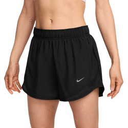 Women's - Nike Tempo Dri-FIT Medium Rise 3" Shorts  - Black/Reflective Silver