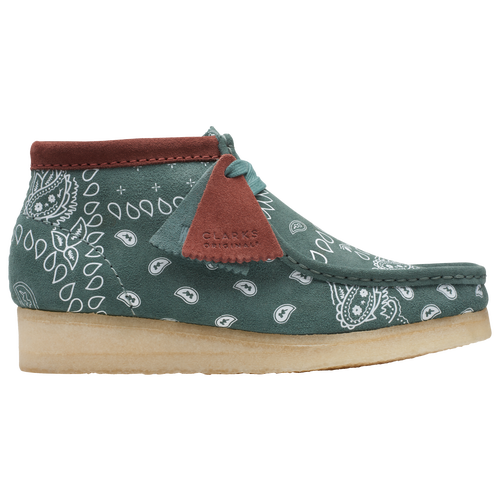 

Clarks Womens Clarks Wallabee Boots - Womens Green/White Size 07.0