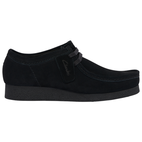 Clarks Wallabee Suede Boots In Black/black