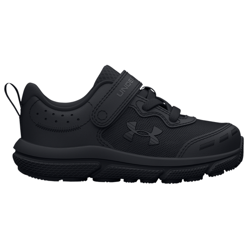 Under Armour Little Boys Assert 9 Stay-put Wide Width Running Sneakers From Finish Line In Black/black