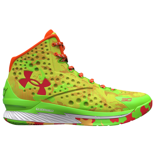 Under Armour Mens  Curry 1 Retro In Hyper Green/team Orange/red