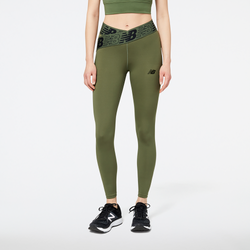 Women's - New Balance Relentless Crossover High Rise 7/8 Tights  - Olive/Black