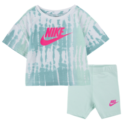 Girls' Toddler - Nike HBR Boxy T-Shirt Bike Shorts Set - Mint Foam/Black