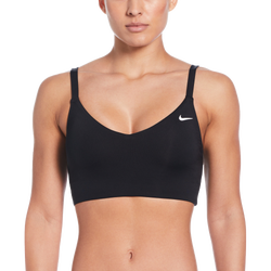 Women's - Nike V-Neck Midkini Top  - Black/White