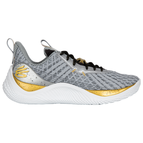 

Under Armour Mens Under Armour Curry 10 - Mens Basketball Shoes Black/Gold/Grey Size 8.5