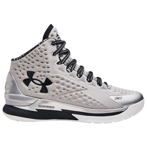 

Under Armour Boys Under Armour Curry 1 Black History Month - Boys' Grade School Basketball Shoes Silver/Black Size 05.5