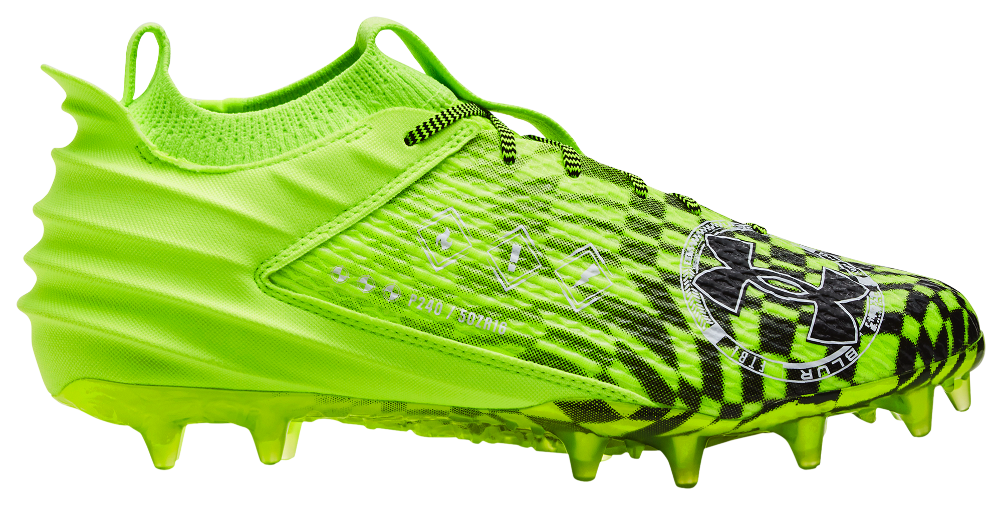 Lime green under store armour cleats