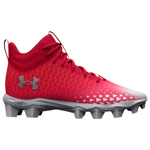 

Under Armour Boys Under Armour Spotlight Fran 3.0 RM - Boys' Grade School Football Shoes Red/White/Metallic Silver Size 5.0