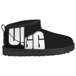 Women's - UGG Classic Ultra Mini Chopd - Black/White/Black