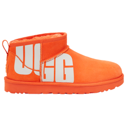 Women's - UGG Classic Ultra Mini Chopd - Orange/White