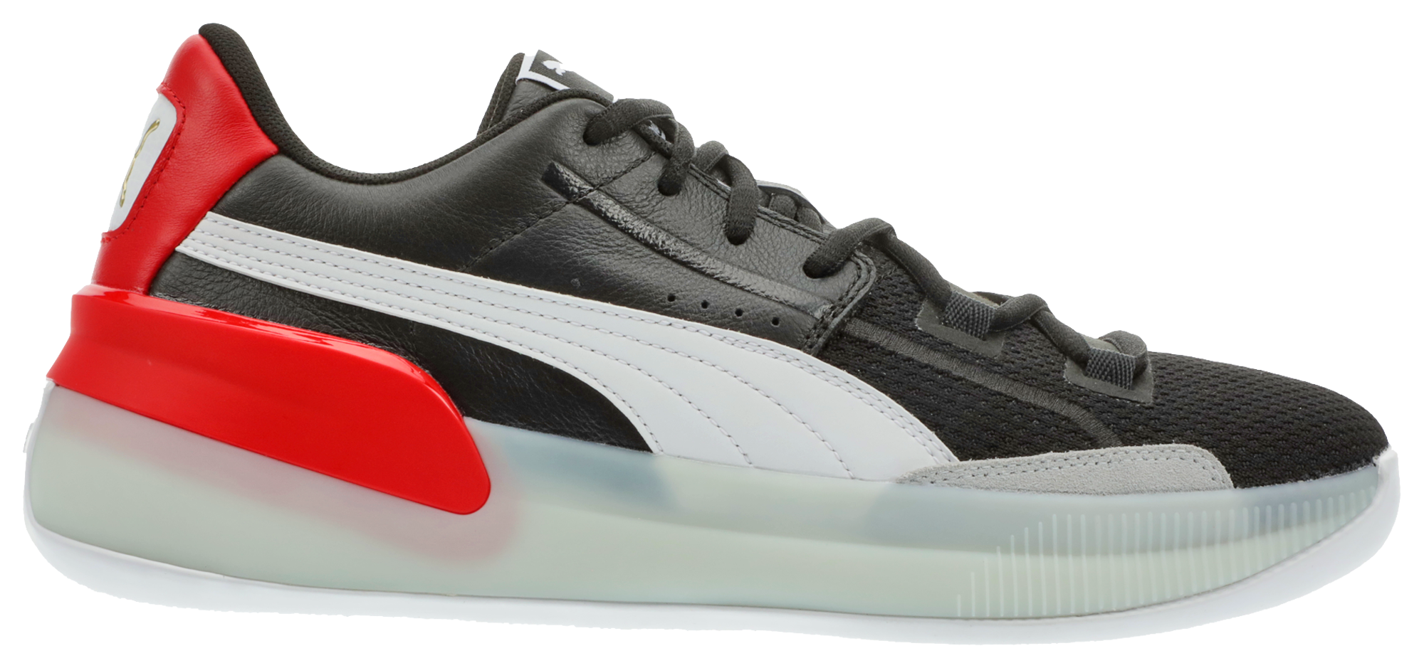 puma clyde black and red