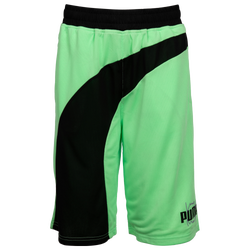 Boys' Grade School - PUMA Basketball Clyde Poly Mesh AOP Shorts - Green