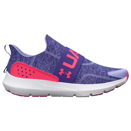 

Under Armour Girls Under Armour Surge 3 Slip - Girls' Grade School Running Shoes Purple Ice/Electric Purple/Pink Shock Size 3.5