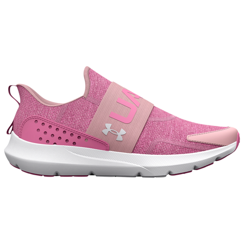 

Under Armour Girls Under Armour Surge 3 Slip - Girls' Grade School Running Shoes Metallic Silver/Prime Pink/Flamingo Size 4.5